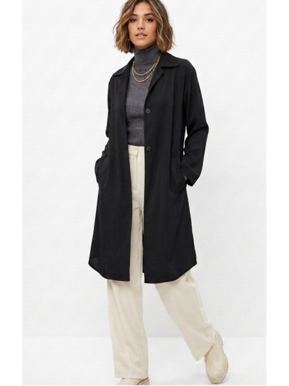 Women's Holt Renfrew Vintage Black Trench Coat Size 8 Classic